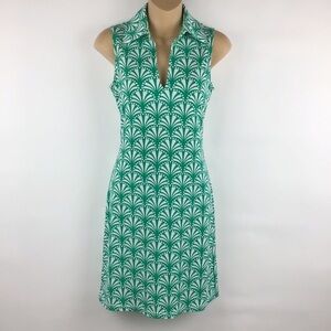 Tracy Negoshian Green & White Palm Dress | XS